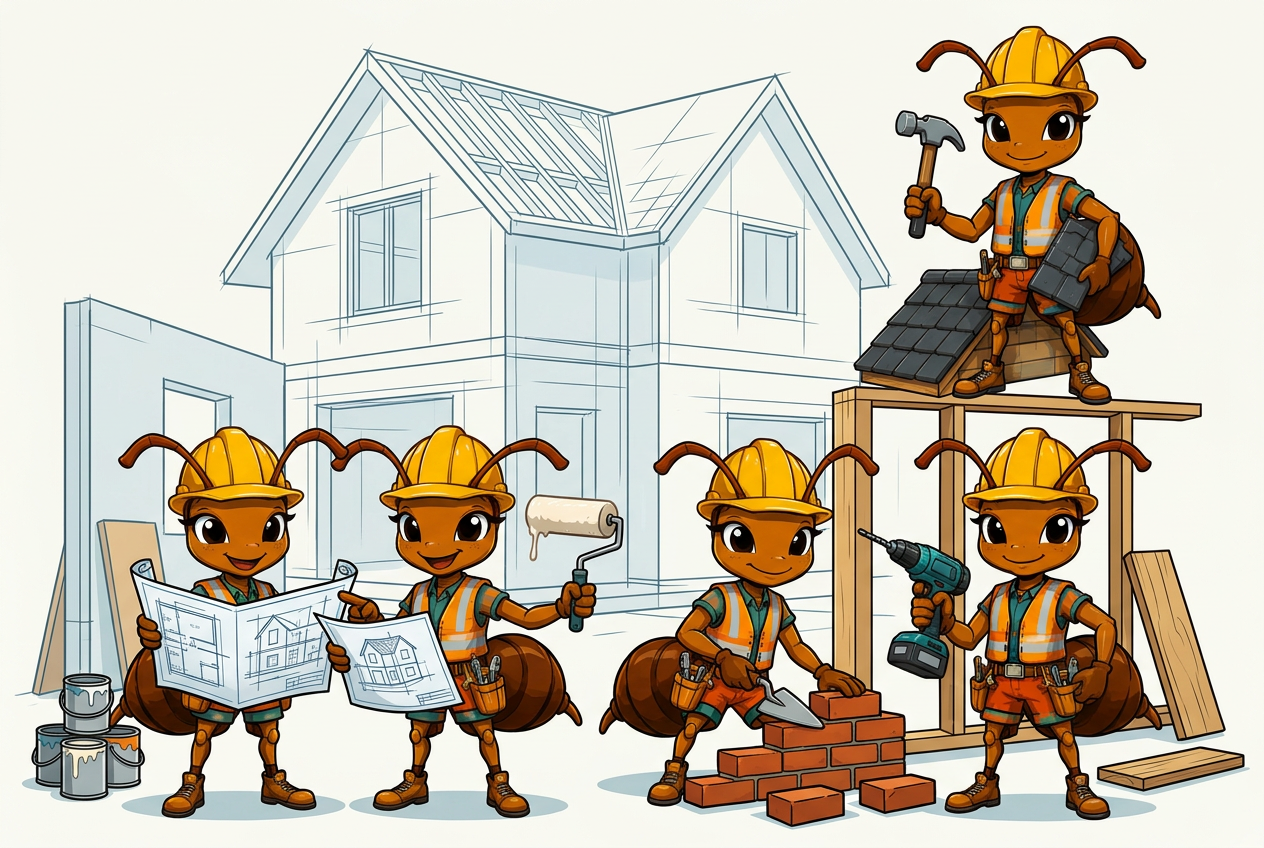 SkyBase Construct team of construction ants