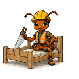 SkyBase ant mascot illustrating Carpentry and Joinery