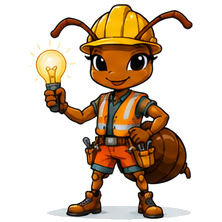SkyBase ant mascot illustrating Electrical Work