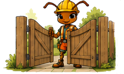 SkyBase ant mascot illustrating Fencing and Gates