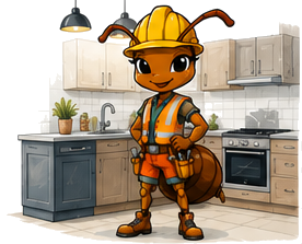 SkyBase ant mascot illustrating Kitchen Renovations