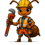 SkyBase ant mascot illustrating Plumbing