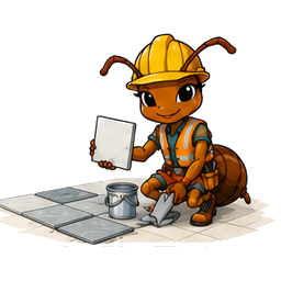 SkyBase ant mascot illustrating Tiling