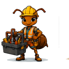 SkyBase ant mascot illustrating Full Property Refurbishments